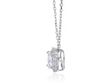 Round White Topaz Sterling Silver Pendant With Chain