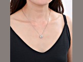 Round White Topaz Sterling Silver Pendant With Chain