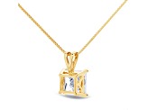 White Cubic Zirconia 14k Yellow Gold Pendant With Chain 2.00ctw