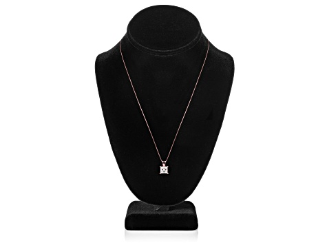 White Cubic Zirconia 14k Rose Gold Pendant With Chain 2.00ctw