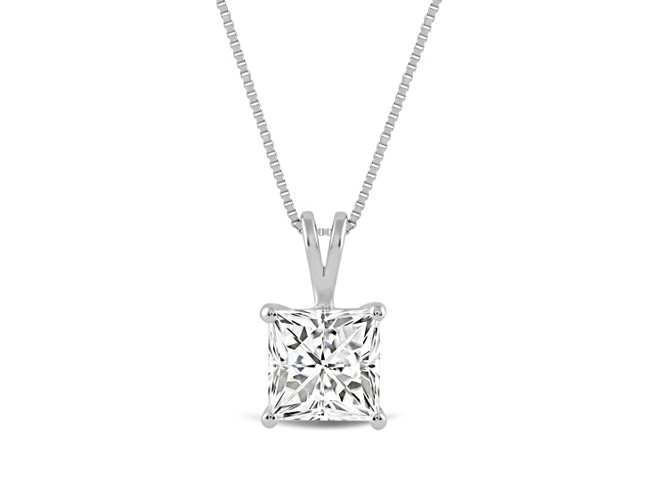 White Cubic Zirconia 14k White Gold Pendant With Chain 2.00ctw