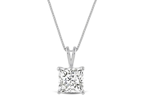 White Cubic Zirconia 14k White Gold Pendant With Chain 2.00ctw