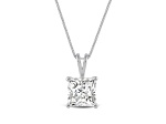 White Cubic Zirconia 14k White Gold Pendant With Chain 2.00ctw