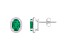 7x5mm Oval Created Emerald And Created White Sapphire 10k White Gold Halo Stud Earrings