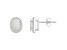 7x5mm Oval Created Opal And Created White Sapphire 10k White Gold Halo Stud Earrings