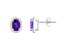 7x5mm Oval Amethyst And Created White Sapphire 10k White Gold Halo Stud Earrings