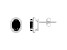 7x5mm Oval Black Onyx And Created White Sapphire 10k White Gold Halo Stud Earrings