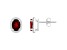 7x5mm Oval Garnet And Created White Sapphire 10k White Gold Halo Stud Earrings