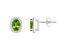 7x5mm Oval Peridot And Created White Sapphire 10k White Gold Halo Stud Earrings
