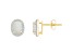 7x5mm Oval Created Opal And Created White Sapphire 10k Yellow Gold Halo Stud Earrings
