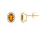 7x5mm Oval Citrine And Created White Sapphire 10k Yellow Gold Halo Stud Earrings