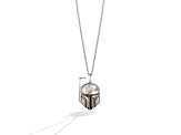 Star Wars™ Fine Jewelry Boba Fett™ Diamond & Mother-Of-Pearl Rhodium Over Silver & 10k Gold Pendant
