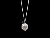 Star Wars™ Fine Jewelry Boba Fett™ Diamond & Mother-Of-Pearl Rhodium Over Silver & 10k Gold Pendant