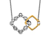 14K Two-tone Gold Lab Grown Diamond SI1/SI2, G H I, Square Interlocking 18 Inch Necklace 0.41ctw