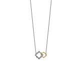 14K Two-tone Gold Lab Grown Diamond SI1/SI2, G H I, Square Interlocking 18 Inch Necklace 0.41ctw