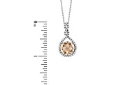 3.57ctw Morganite and Diamond Pendant in 14k White Gold