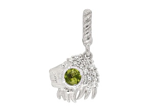 Judith Ripka 0.56ct Round Peridot and Bella Luce Rhodium Over Sterling Silver Charm
