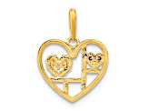 14K Two-tone Gold  Heart with Cubic Zirconia Pendant