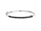 Black Diamond Rhodium Over Sterling Silver Round Single Row Bangle Bracelet 2.5ctw