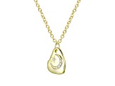 Clear Cubic Zirconia, 14K Yellow Gold Plated over Brass Asymmetrical Star Pendant Necklace