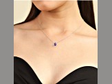 Purple Amethyst Pear shaped Pendant with Moissanite  Sterling Silver Halo Pendant with chain