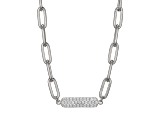 White Cubic Zirconia Platineve® Paperclip Necklace 1.24ctw