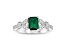 1.05ctw Emerald and Diamond Engagement Ring in 14k White Gold