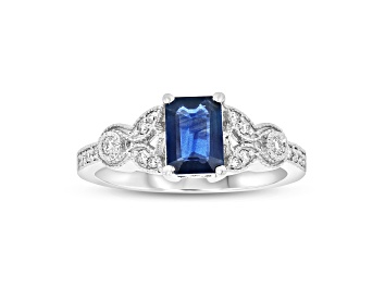Picture of 1.15ctw Sapphire and Diamond Ring in 14k White Gold
