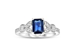 1.15ctw Sapphire and Diamond Ring in 14k White Gold