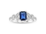 1.15ctw Sapphire and Diamond Ring in 14k White Gold