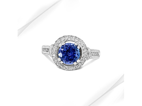 14K White Gold Tanzanite and Diamond Ring, 1.08ctw