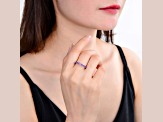 Round Amethyst Sterling Silver Anniversary Style Stackable Band Ring, 0.60ctw