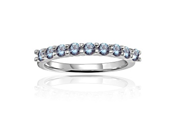 Picture of Round Lab Created Alexandrite Sterling Silver Anniversary Style Stackable Band Ring, 0.65ctw