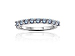Round Lab Created Alexandrite Sterling Silver Anniversary Style Stackable Band Ring, 0.65ctw