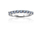 Round Lab Created Alexandrite Sterling Silver Anniversary Style Stackable Band Ring, 0.65ctw