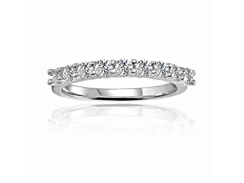 Picture of Round Moissanite Sterling Silver Anniversary Style Stackable Band Ring, 0.51ctw