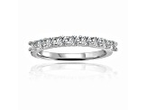 Round Moissanite Sterling Silver Anniversary Style Stackable Band Ring, 0.51ctw