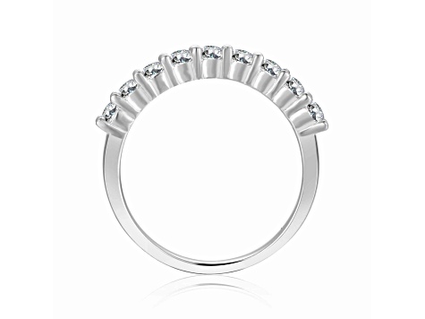 Round Moissanite Sterling Silver Anniversary Style Stackable Band Ring, 0.51ctw