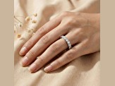 Round Moissanite Sterling Silver Anniversary Style Stackable Band Ring, 0.51ctw