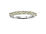 Round Peridot Sterling Silver Anniversary Style Stackable Band Ring, 0.90ctw