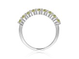 Round Peridot Sterling Silver Anniversary Style Stackable Band Ring, 0.90ctw