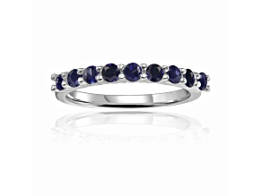 Blue Real Sapphire Ring Sapphire Sterling Silver Anniversary Style Stackable Band Ring