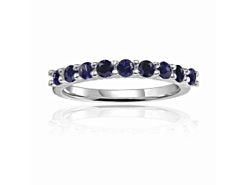Picture of Blue Real Sapphire Ring Sapphire Sterling Silver Anniversary Style Stackable Band Ring