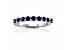Round Blue Sapphire Sterling Silver Anniversary Style Stackable Band Ring, 0.90ctw