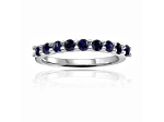 Blue Real Sapphire Ring Sapphire Sterling Silver Anniversary Style Stackable Band Ring