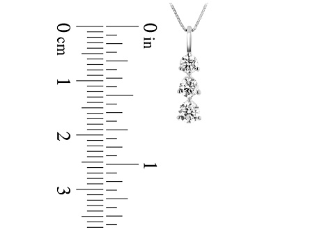 0.50ctw Diamond 3 Stone Pendant 14k White Gold