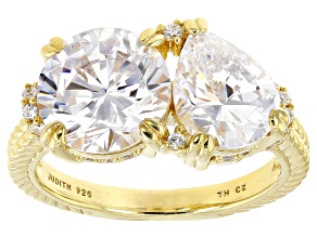 Judith Ripka Bella Luce® Diamond Simulant 14k Gold Clad Toi et Moi Ring 7.90ctw
