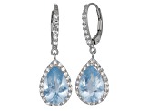 Blue Lab Created Spinel Sterling Silver Earrings 8.52ctw