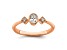 14K Rose Gold Petite Oval Diamond Ring 0.24ctw