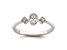 Rhodium Over 14K Gold Petite Oval Diamond Ring 0.24ctw